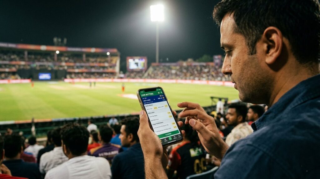 Reddy Anna Book ID online cricket betting interface on smartphone during IPL match